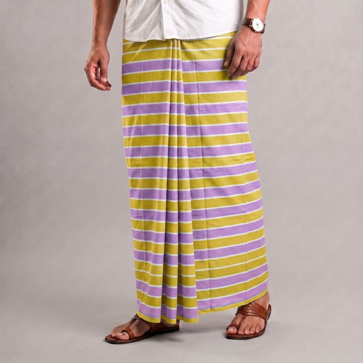 SL-4 কোডঃ SL-4 Soft Cotton Plain Check Lungi - Image 1